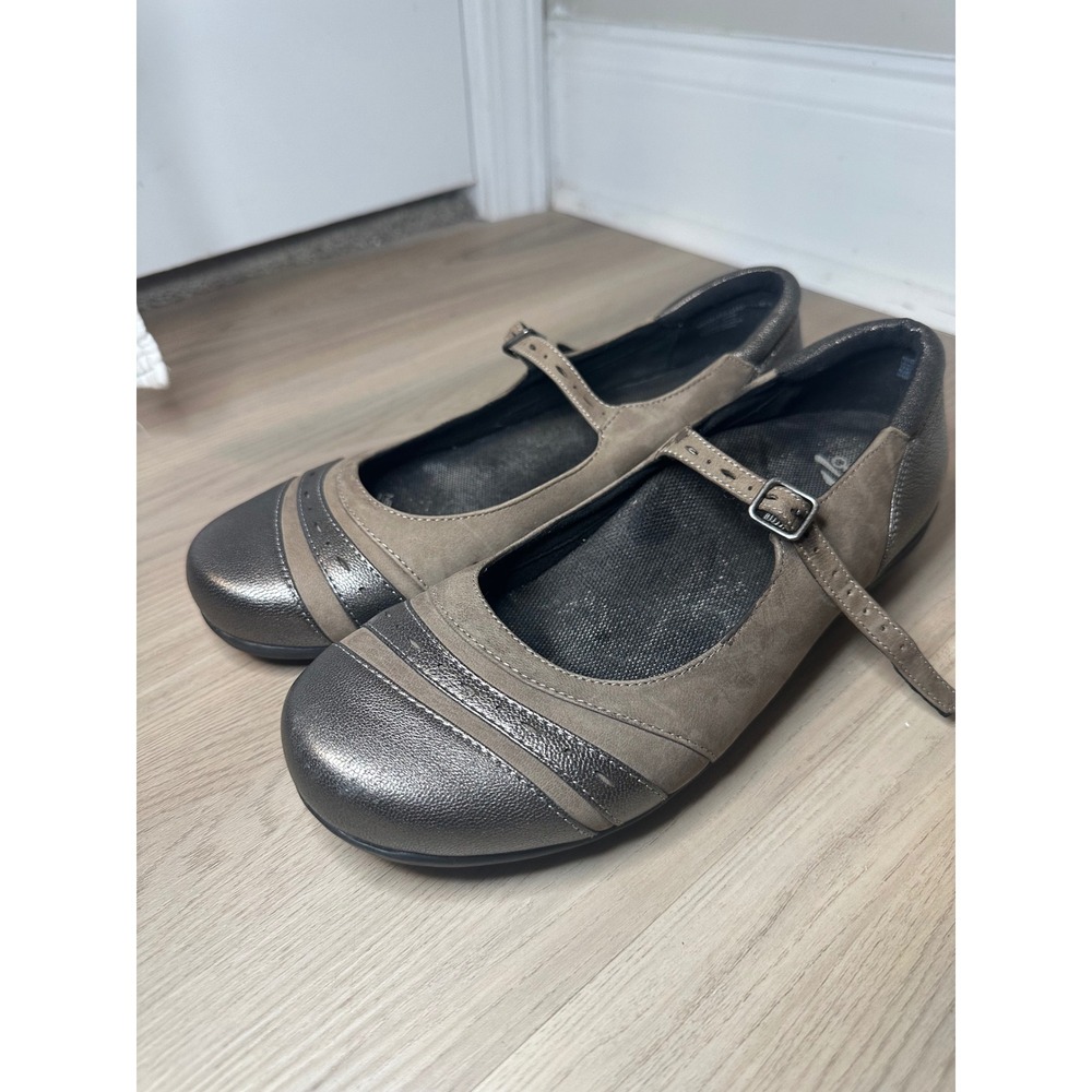 Abeo Mary Jane Shoes Womens 8.5 Brown‎ Leather Slip Resistant Comfort Flats